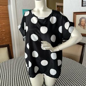 Polka dot top.  Size L